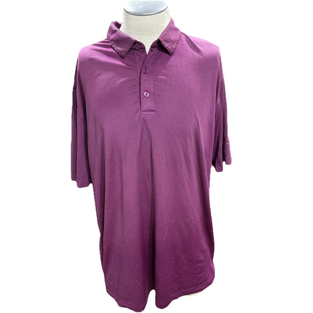 Callaway Opti-dri Golf Polo Shirt Mens XL Purple Short Sleeve Striped D0773